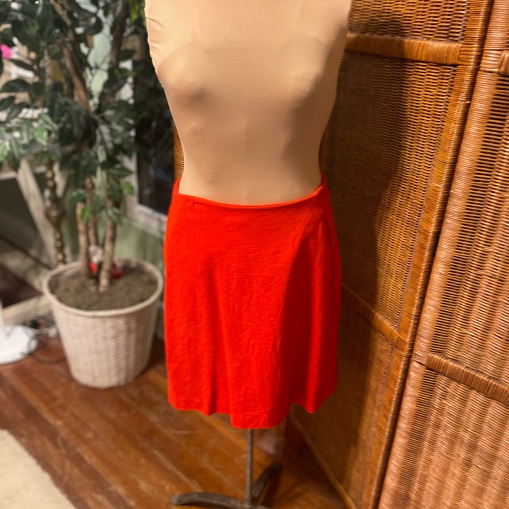 Cabi Women’s Sz 8 Fiery Skirt A-line Orange Red Pockets Stretch